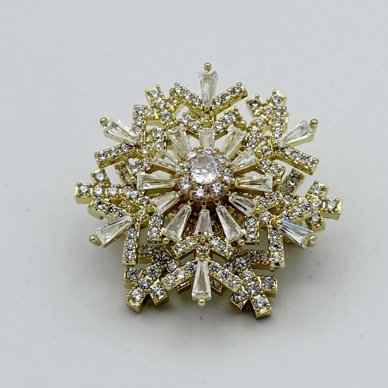 Shimmering Crystal Snowflake Brooch